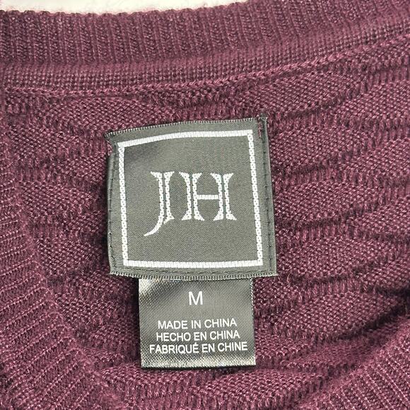 NWT JH Jessica Howard Maroon Ribbed 3/4 Sleeve Sweater Dress Womens Size Medium - Picture 9 of 12
